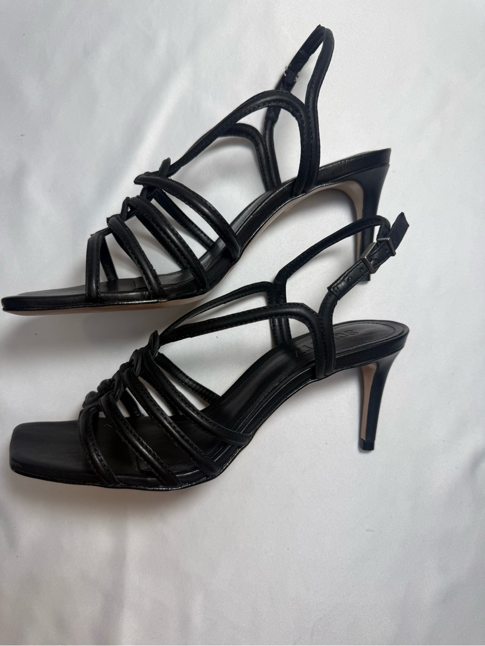 NEW SCHUTZ Octavia Mid Black Sandals Size 6 Retail $128